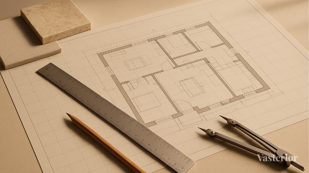 How Premium Residential Interior Designers Transform Delhi Homes - 6. Precision Through Drafting, Grid Marking & Structural Surveying - 1