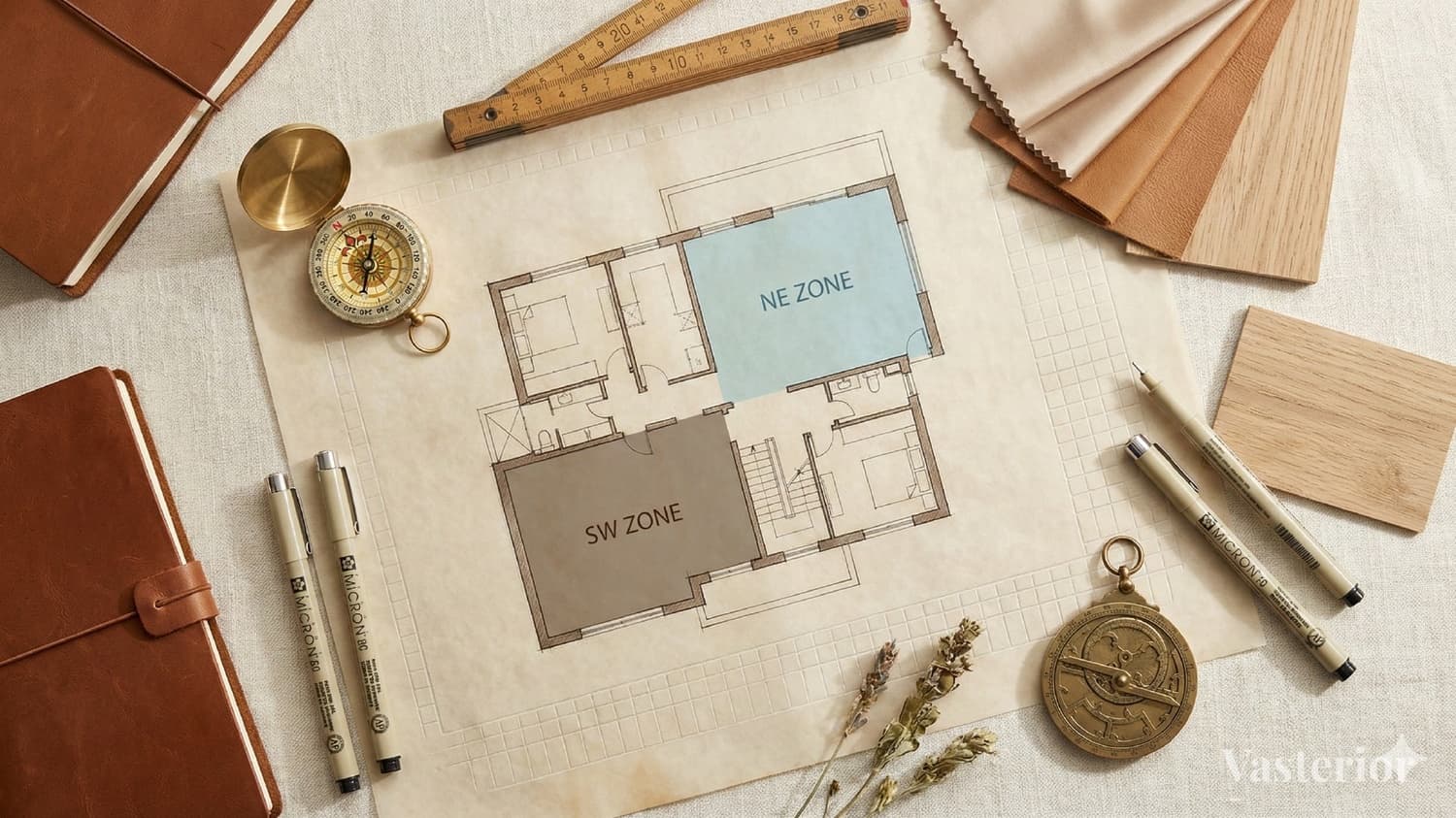 North-East vs South-West: The Most Misinterpreted Vastu Zones Explained (2026 Guide) - The NE-SW Relationship - The Axis of Clarity & Stability - 1