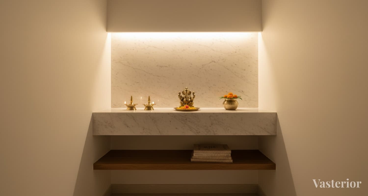 Vastu Without the Drama: 11 Modern Interior Fixes That Don't Ruin Your Home's Aesthetic - 11) A Modern Pooja Corner That Doesn't Look Outdated - 1