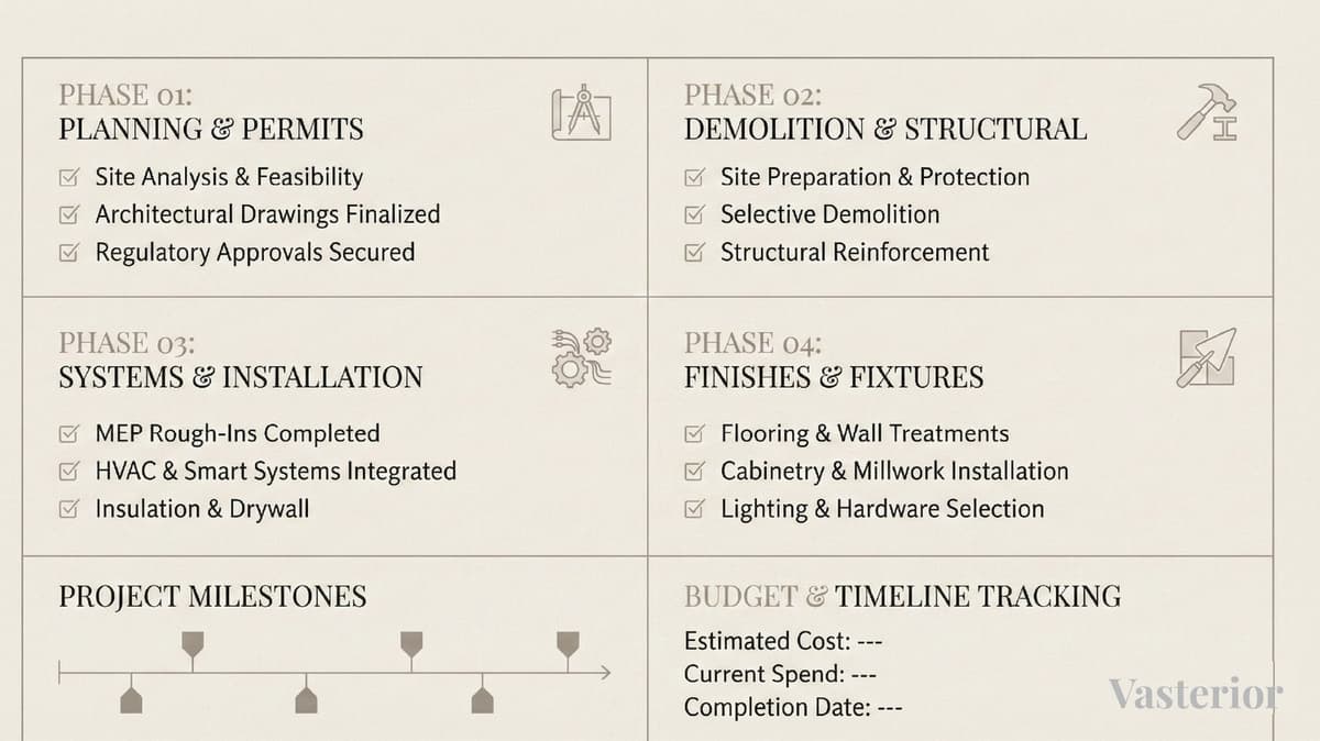 Home Renovation Checklist: Budget, Timeline & Mistakes to Avoid - Where Vasterior Approaches Renovation Differently - 1
